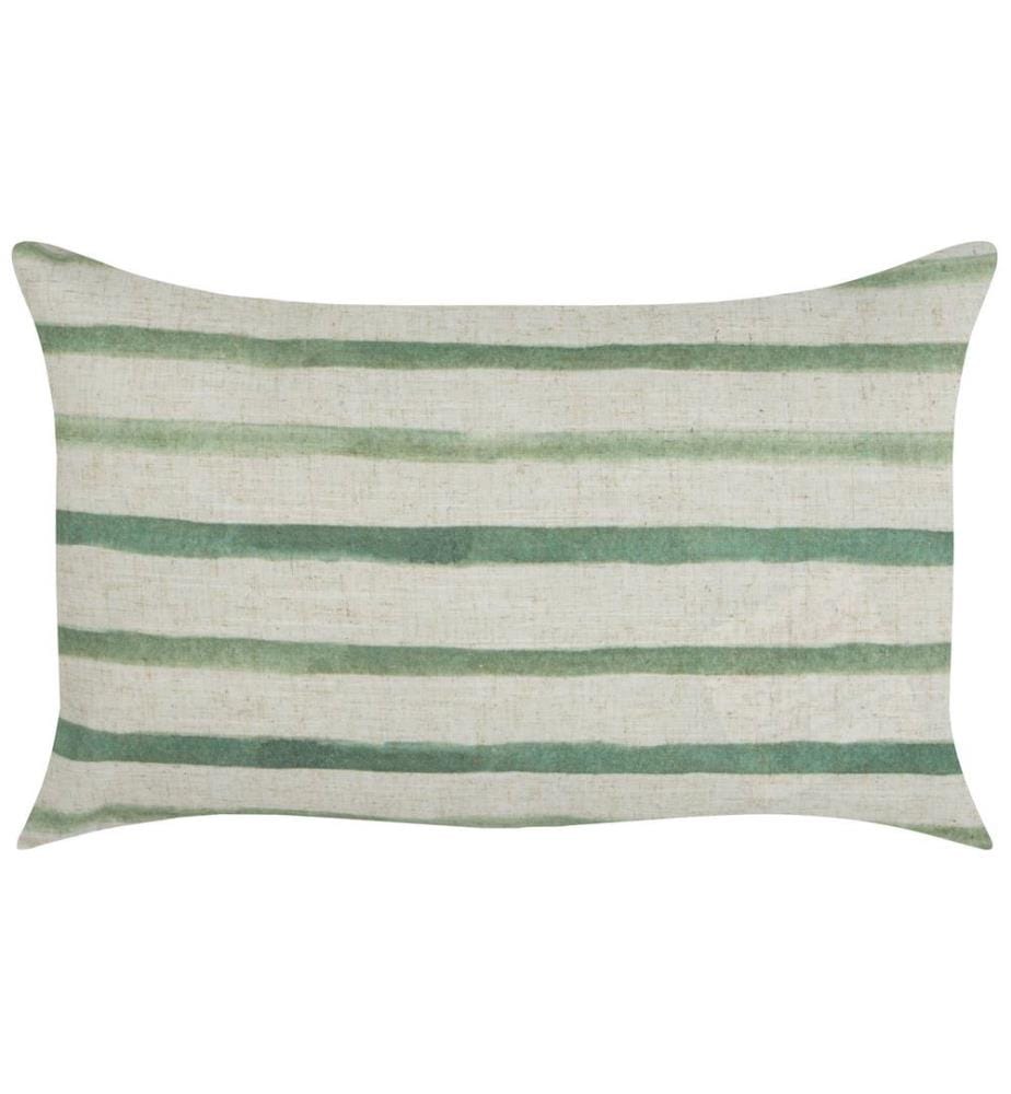 Dekokissen grün und beige gestreift 50 x 30 cm Modernes Boho Dekor Zubehör