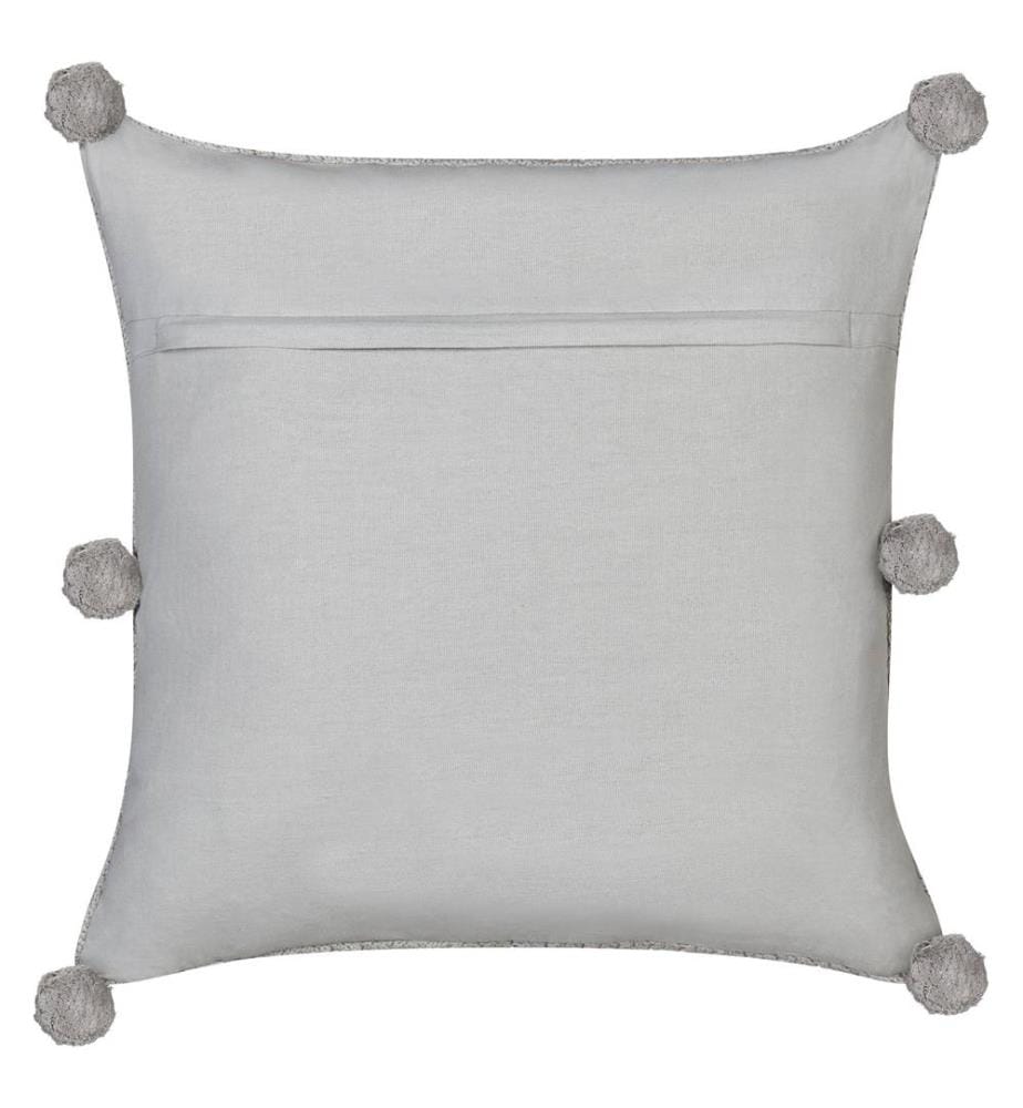 Lot de 2 Coussins Gris en Coton 45 x 45 cm Tresses Tricotées Accessoires de Décoration d'Intérieur