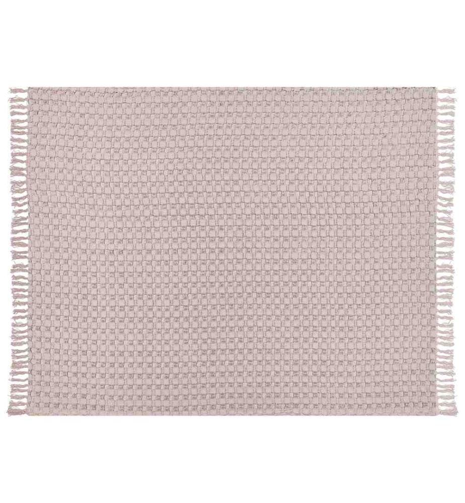 Couvre-Lit Plaid Couverture Rose en Coton 150 x 200 cm avec Franges Décoratif Chambre à Coucher