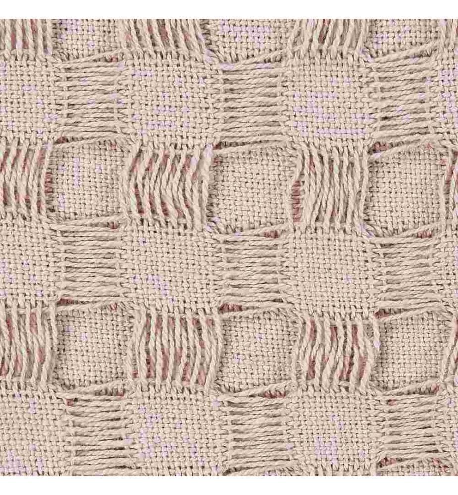 Couvre-Lit Plaid Couverture Rose en Coton 150 x 200 cm avec Franges Décoratif Chambre à Coucher