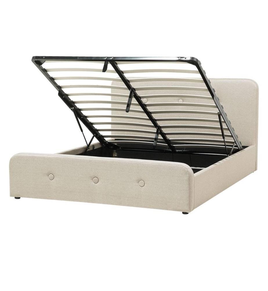 Lit ottoman Tissu RENNES 140 x 200 cm Beige