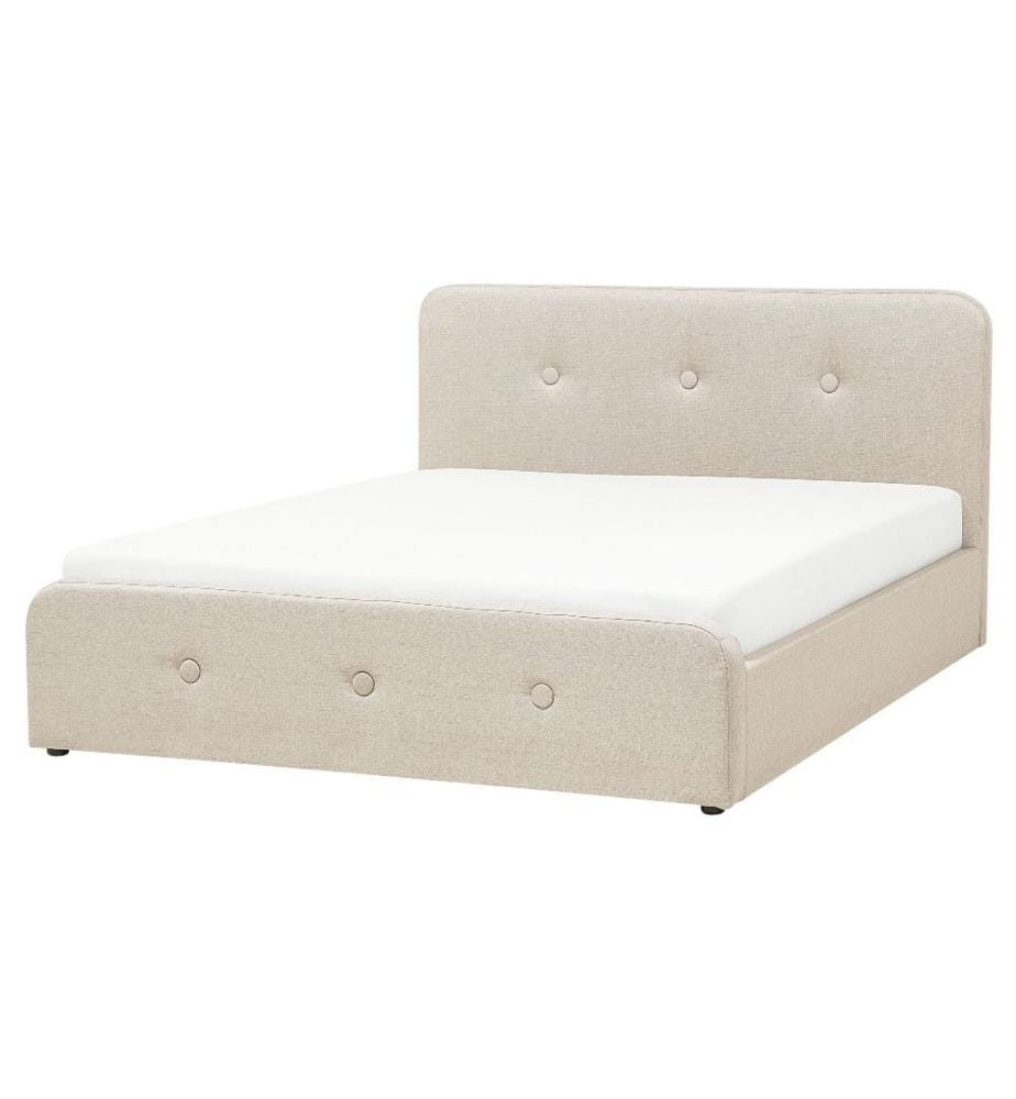 Bett mit Stauraum Stoff RENNES 160 x 200 cm Beige