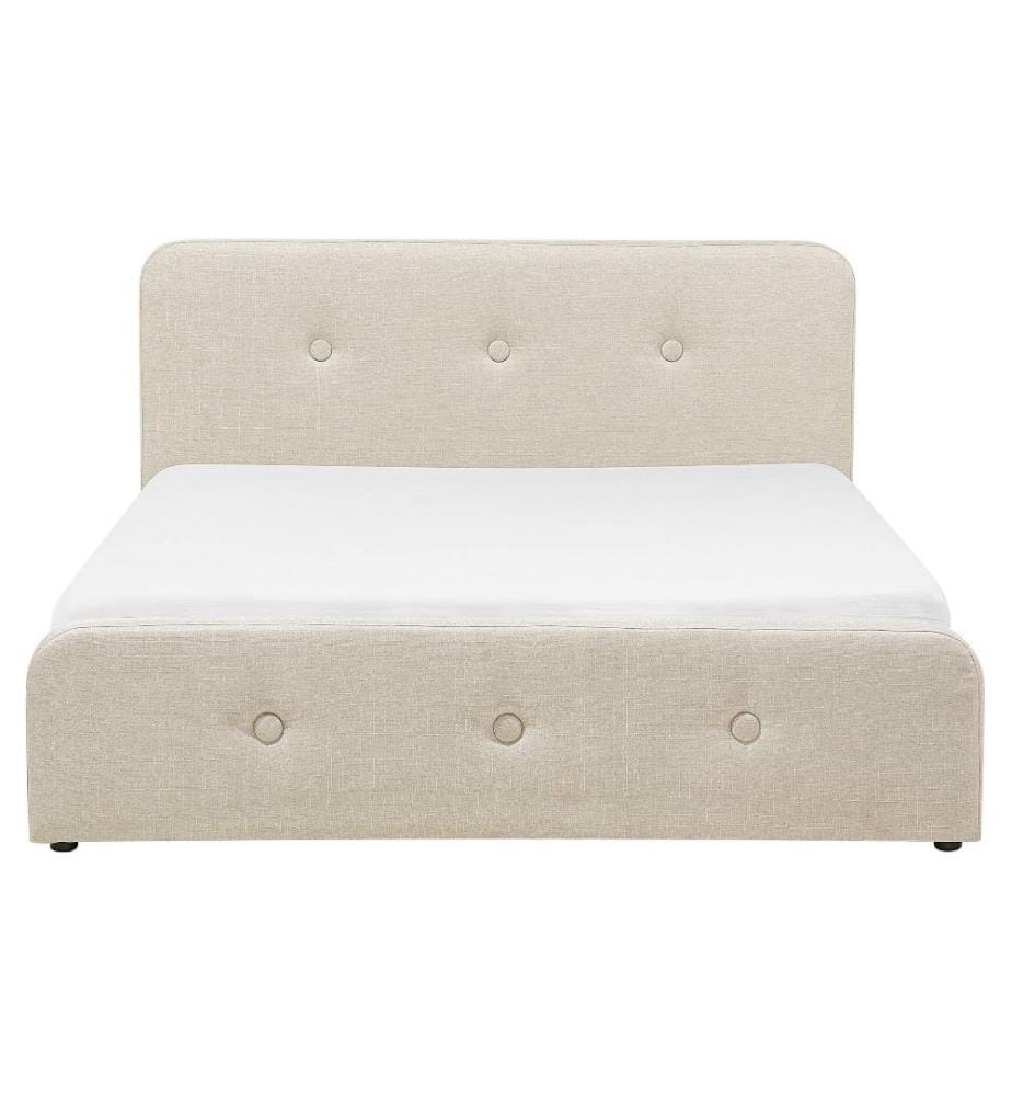 Bett mit Stauraum Stoff RENNES 160 x 200 cm Beige