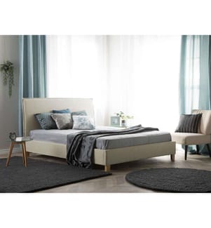 Letto Tessuto SENNEZ 180 x 200 cm Beige