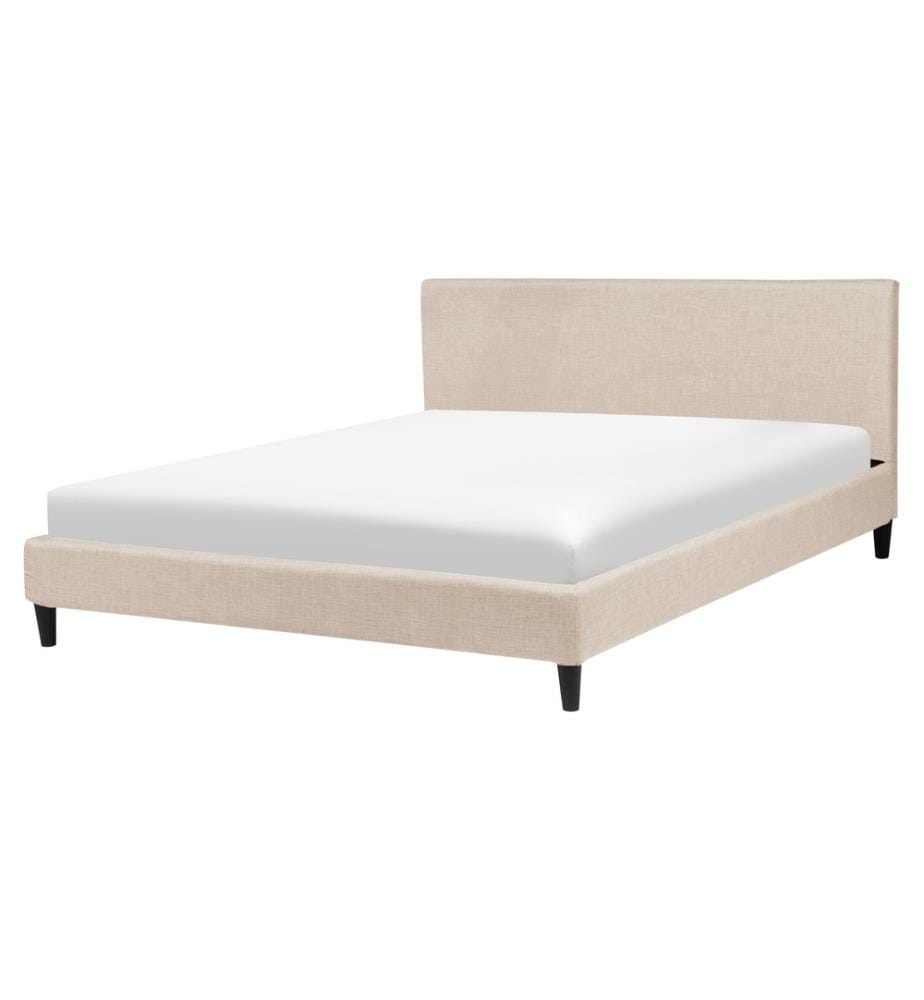 Bett mit Lattenrost Stoff FITOU 160 x 200 cm Beige
