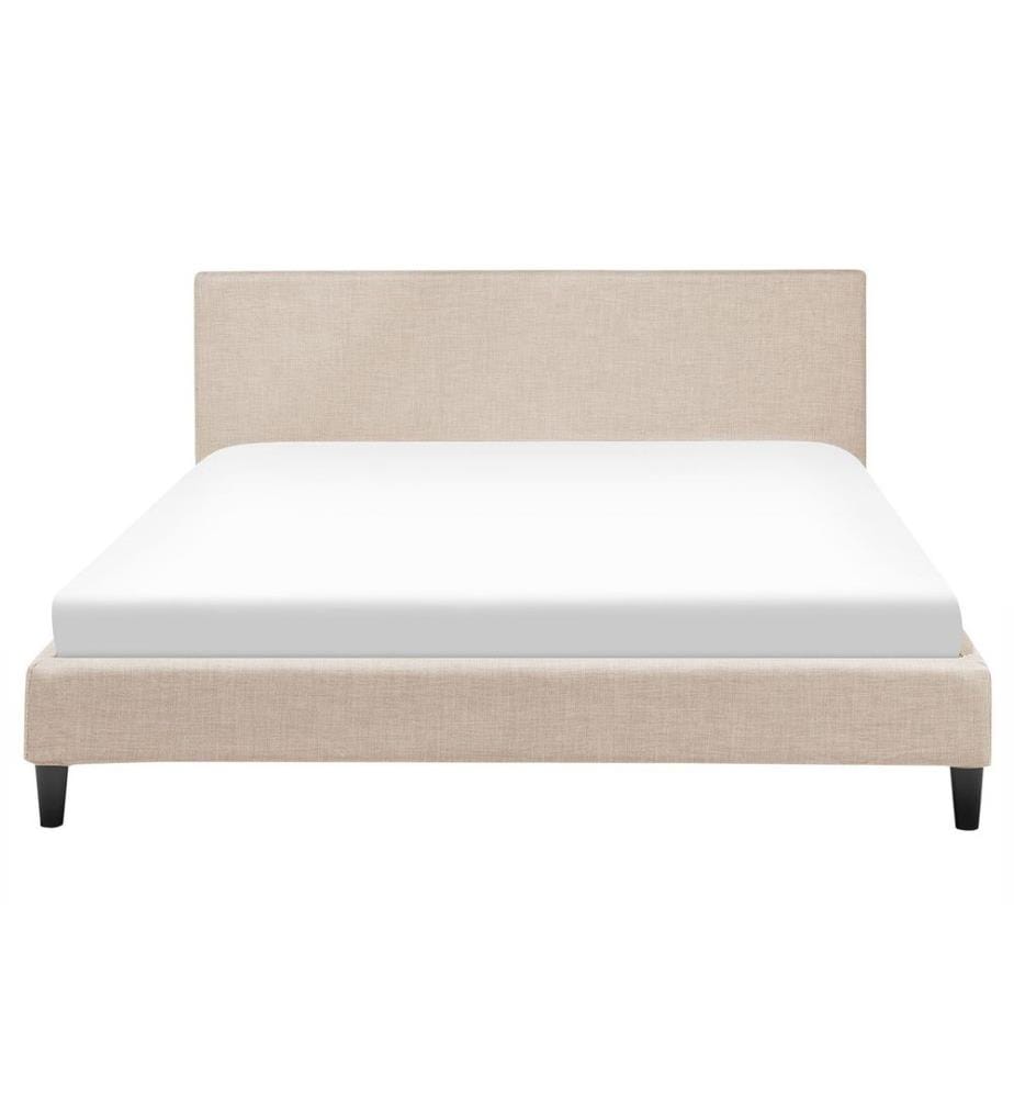 Bett mit Lattenrost Stoff FITOU 160 x 200 cm Beige
