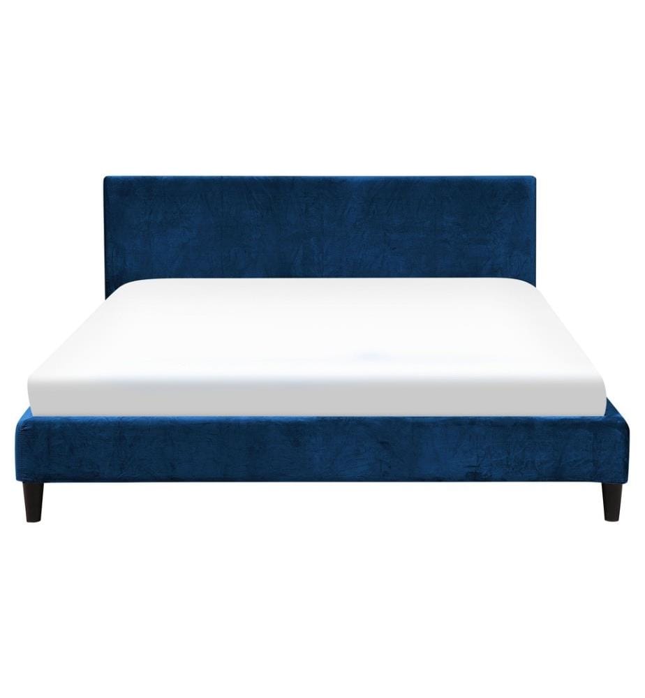 Bett mit Lattenrost Samtstoff FITOU 160 x 200 cm Dunkelblau