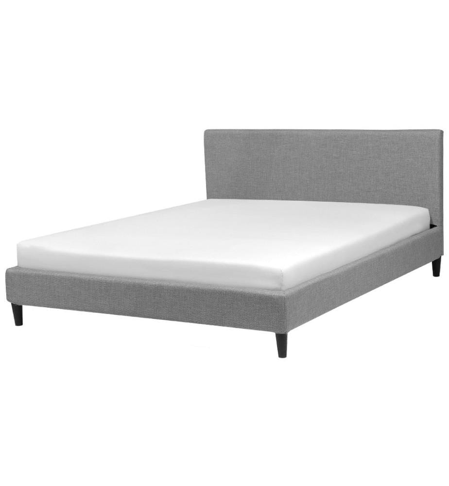 Bett mit Lattenrost Stoff FITOU 180 x 200 cm Hellgrau