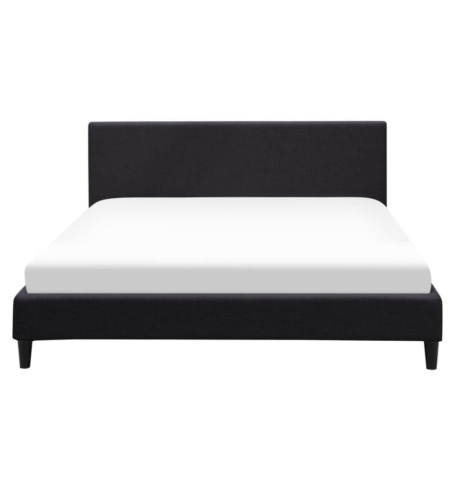 Bett mit LED Stoff FITOU 160 x 200 cm Schwarz