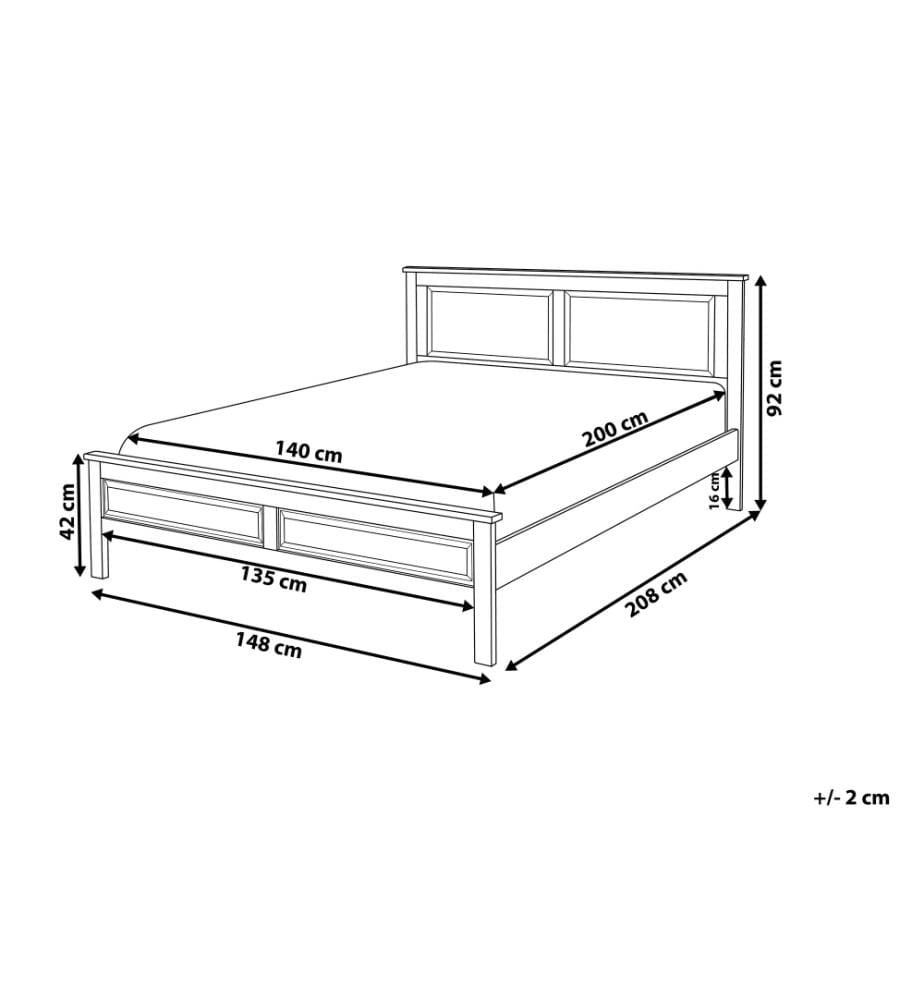 Lit avec sommier Bois de pin OLIVET 140 x 200 cm Bleu foncé