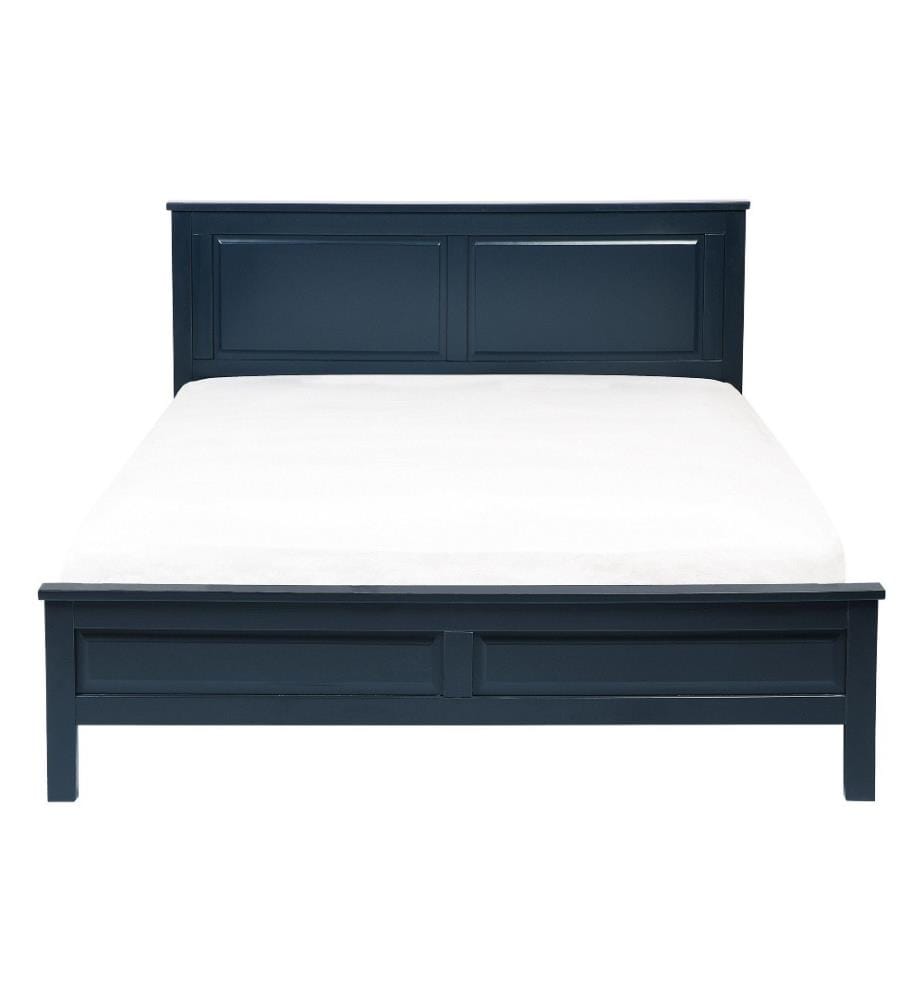 Lit avec sommier Bois de pin OLIVET 140 x 200 cm Bleu foncé