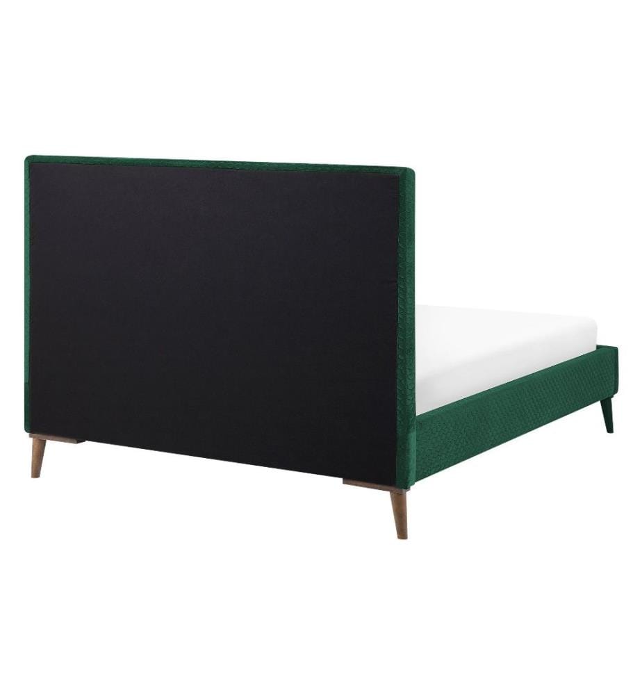 Lit avec sommier Velours BAYONNE 140 x 200 cm Vert foncé