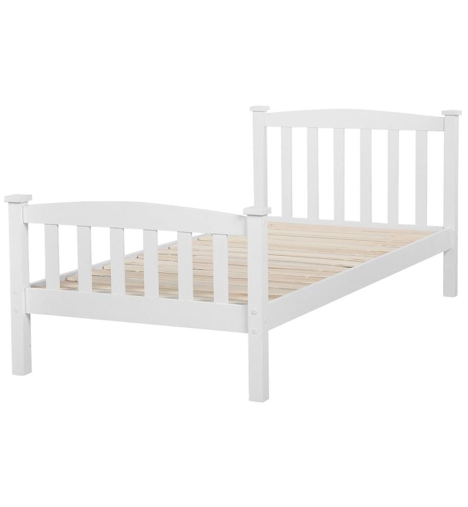 Lit avec sommier Bois de pin GIVERNY 90 x 200 cm Blanc