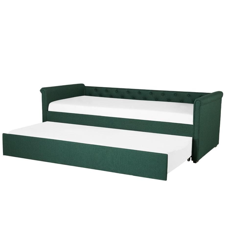 Lit gigogne Tissu LIBOURNE 80 x 200 cm Vert foncé