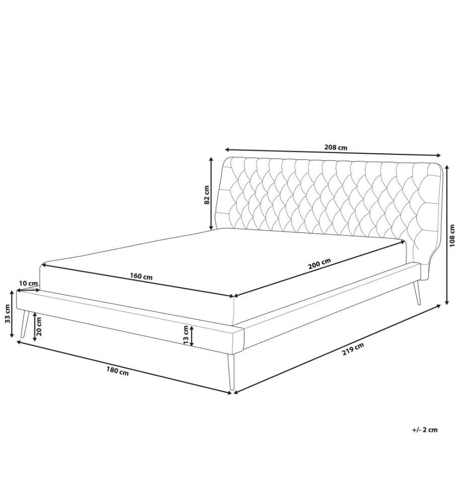 Bett mit Lattenrost Kunstleder ESSONNE 160 x 200 cm Beige