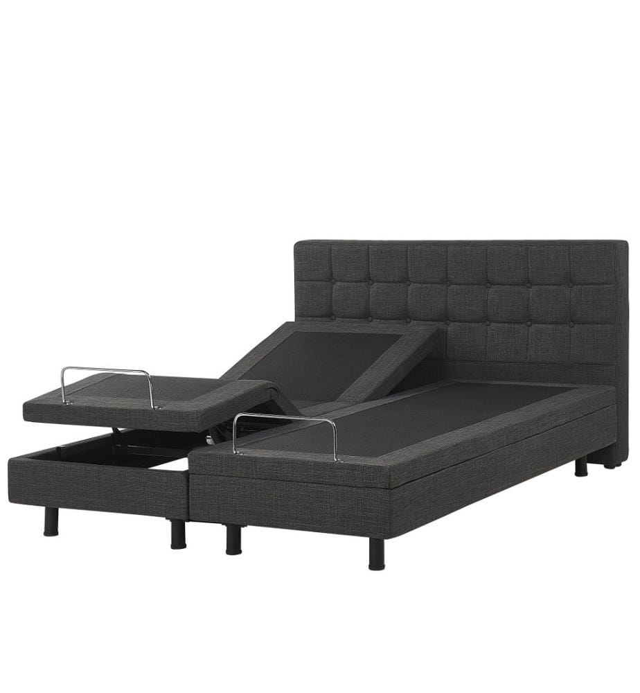Lit réglable Tissu DUKE 160 x 200 cm Gris foncé