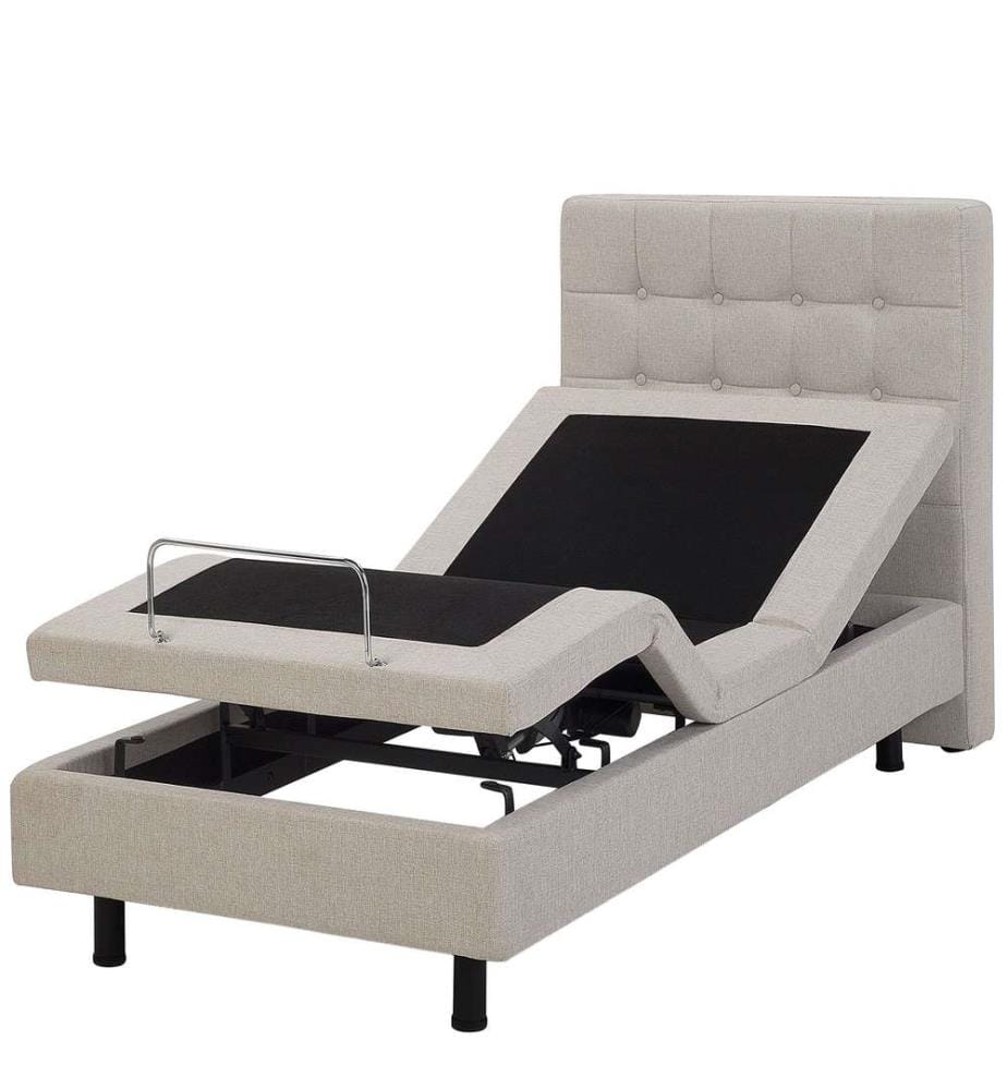 Bett verstellbar Stoff DUKE 80 x 200 cm Beige