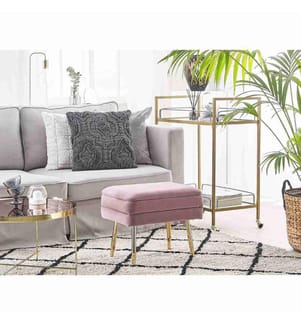 Panca contenitore imbottita ODESSA Velluto Rosa