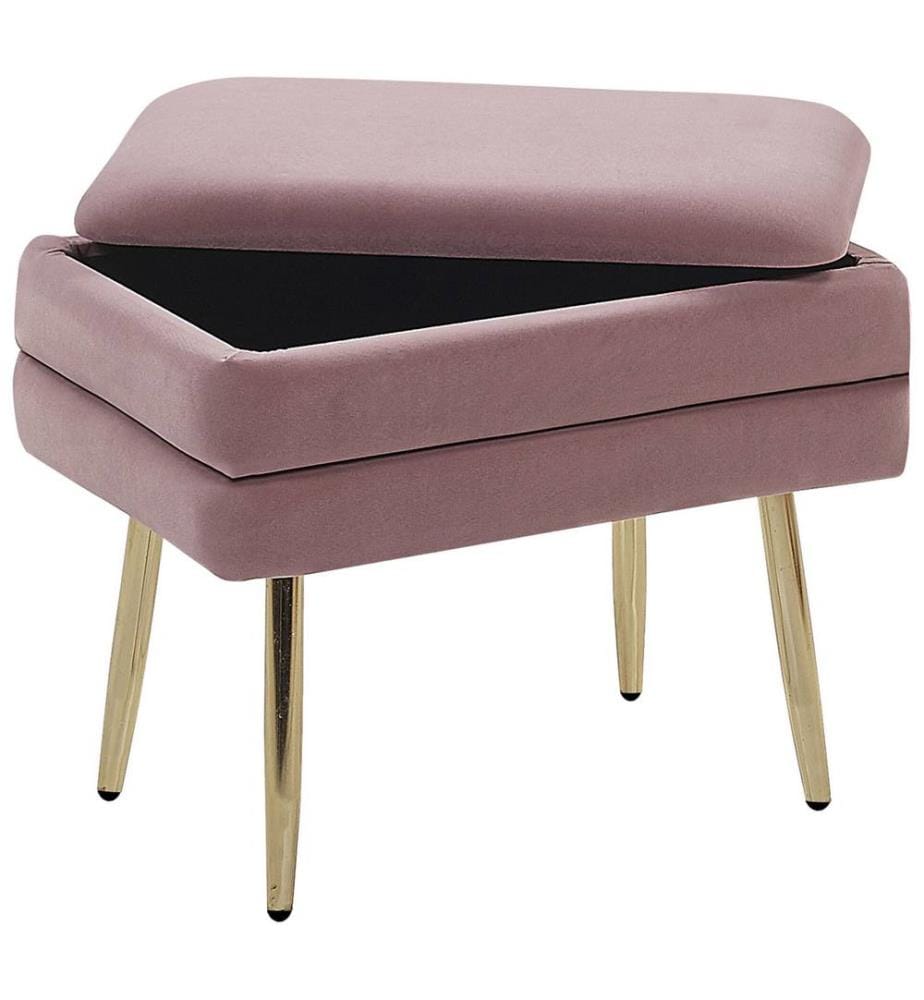 Polsterbank mit Stauraum ODESSA Samtstoff Rosa