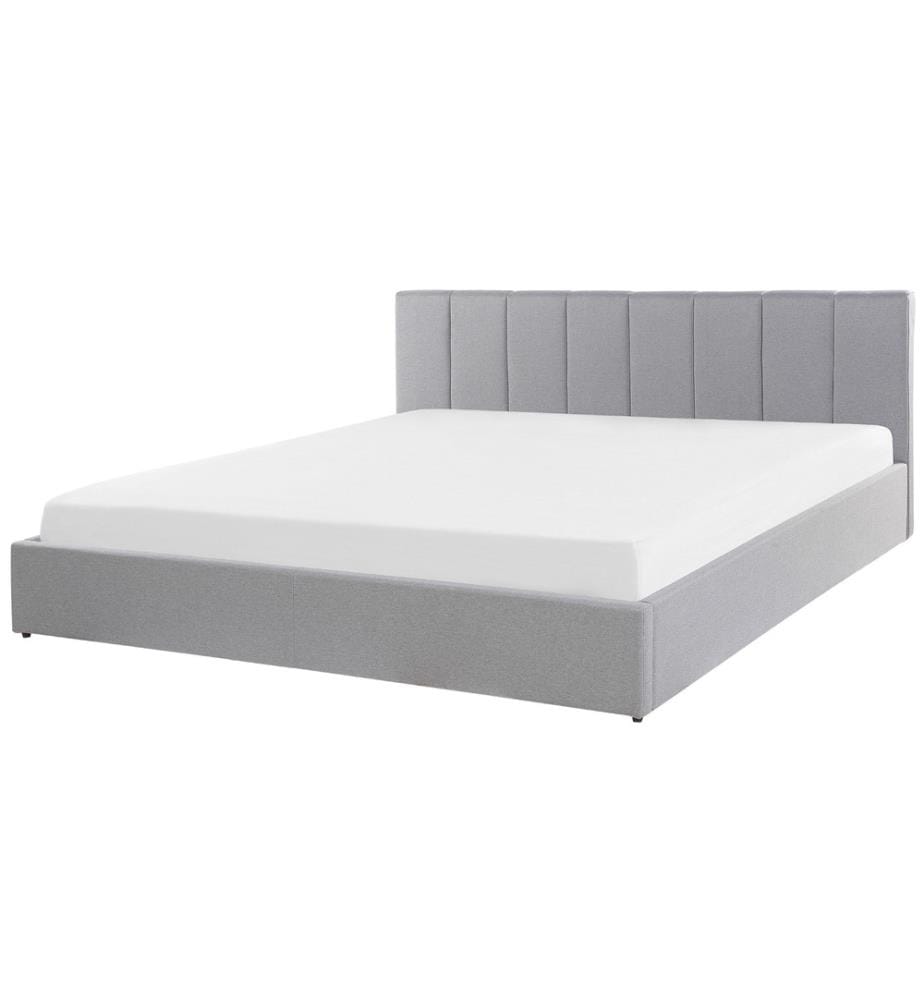 Bett mit Stauraum Stoff DREUX 180 x 200 cm Hellgrau