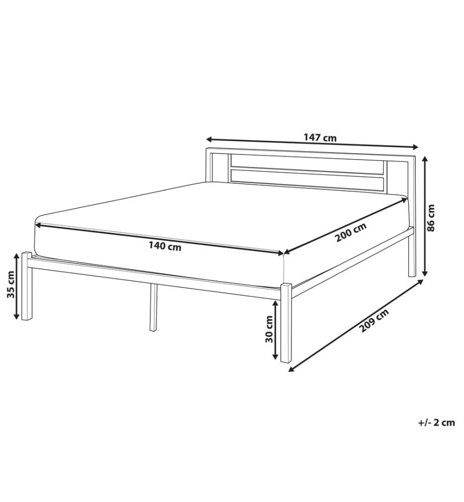 Bett mit Lattenrost Metall CUSSET 140 x 200 cm Weiss
