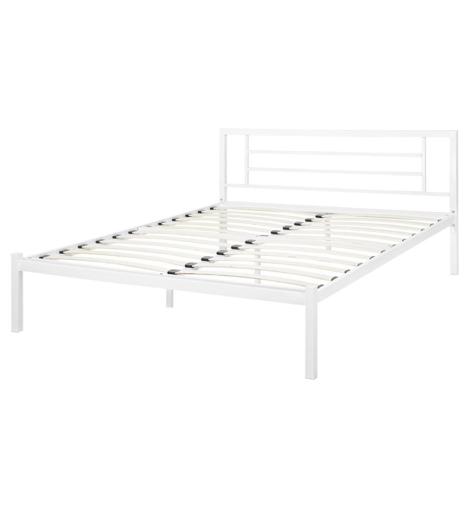Bett mit Lattenrost Metall CUSSET 140 x 200 cm Weiss