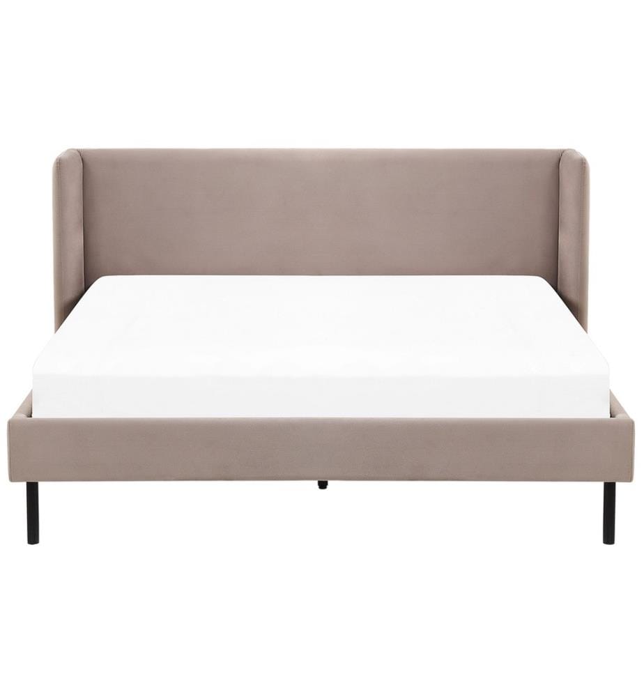 Lit avec sommier Velours ARETTE 160 x 200 cm Taupe