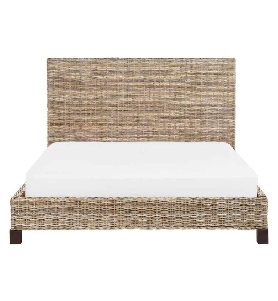 Lit avec sommier Rotin SALBRIS 140 x 200 cm Naturel