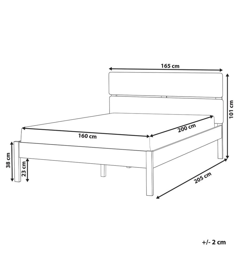 Lit avec LED Bois BOISSET 160 x 200 cm Marron foncé