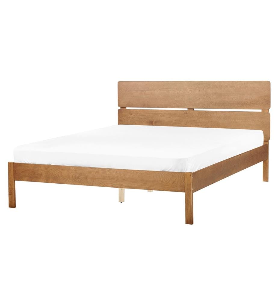 Lit avec LED Bois BOISSET 160 x 200 cm Marron foncé