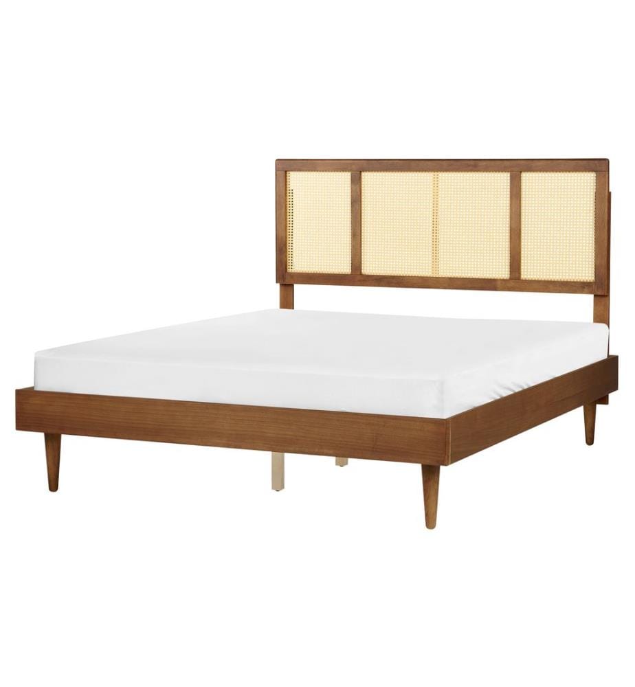 Lit avec LED Rotin AURAY 160 x 200 cm Marron