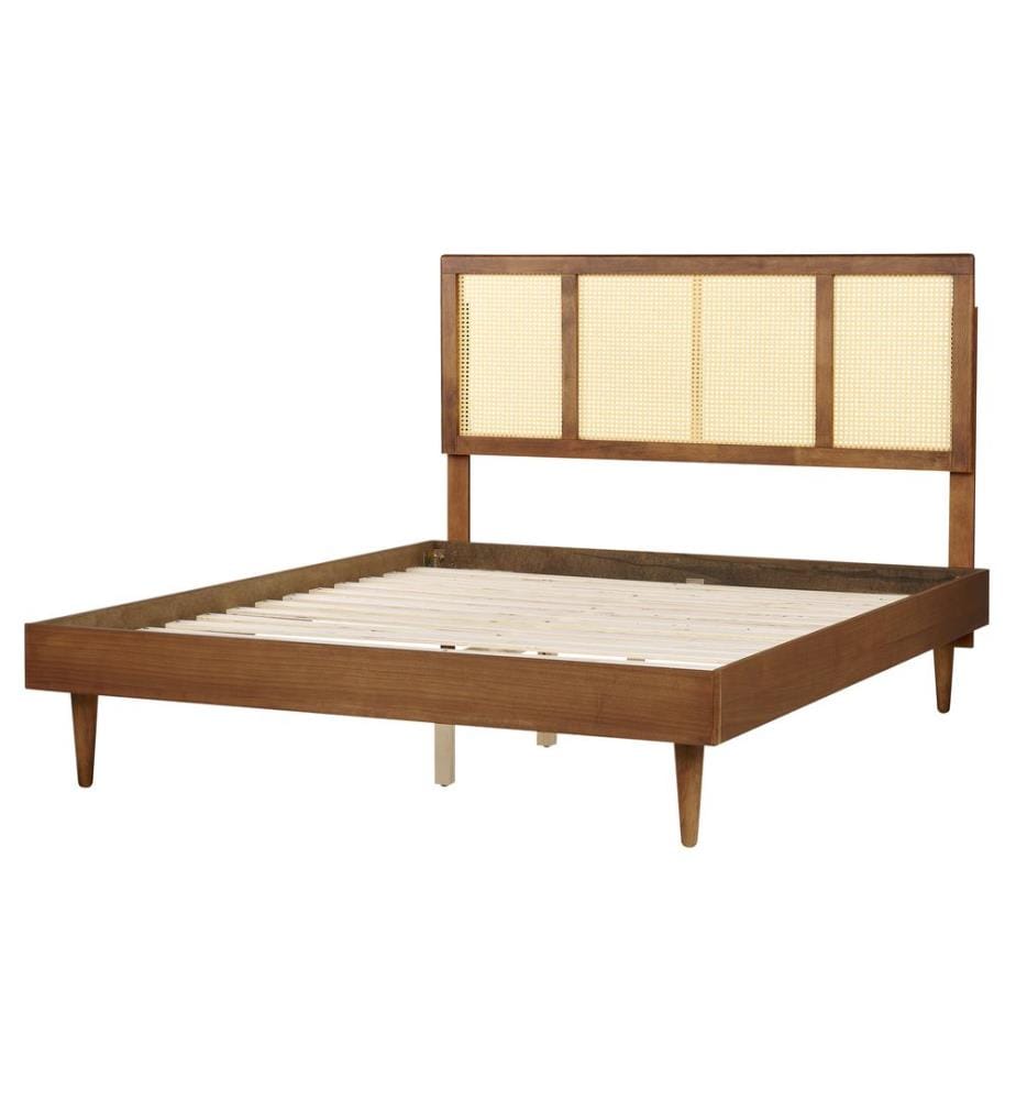 Lit avec LED Rotin AURAY 160 x 200 cm Marron