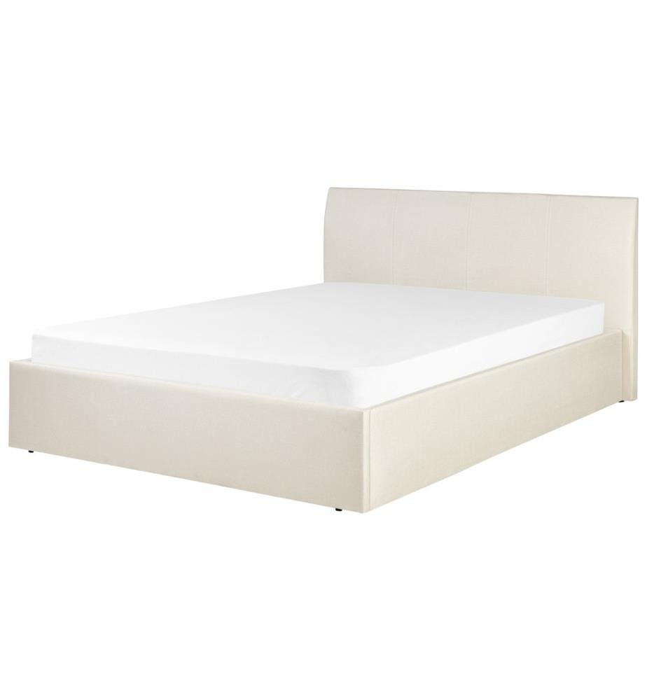 Lit ottoman Tissu ORBEY 140 x 200 cm Beige clair