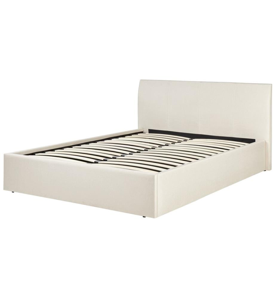 Lit ottoman Tissu ORBEY 140 x 200 cm Beige clair