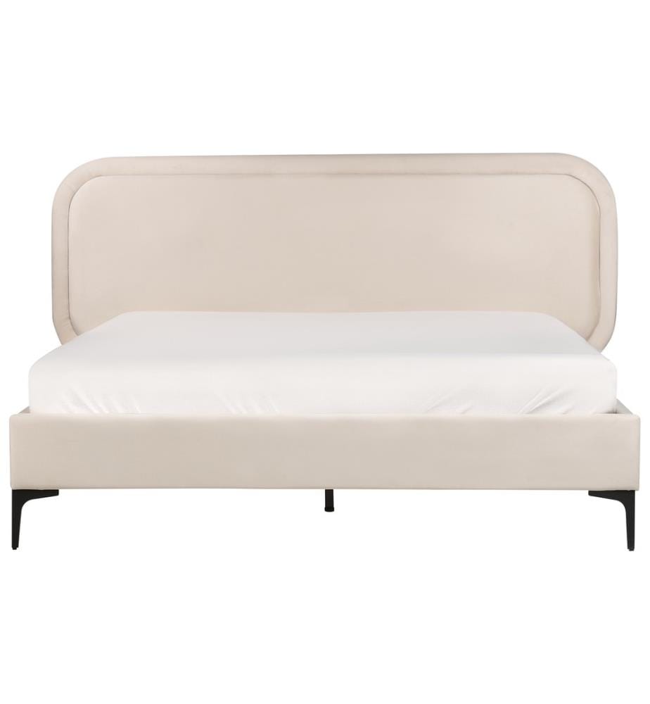 Letto Velluto SUZETTE 140 x 200 cm Beige chiaro