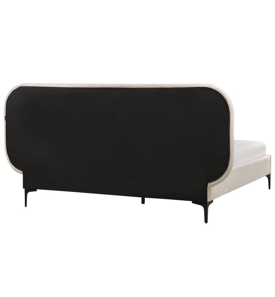 Letto Velluto SUZETTE 140 x 200 cm Beige chiaro