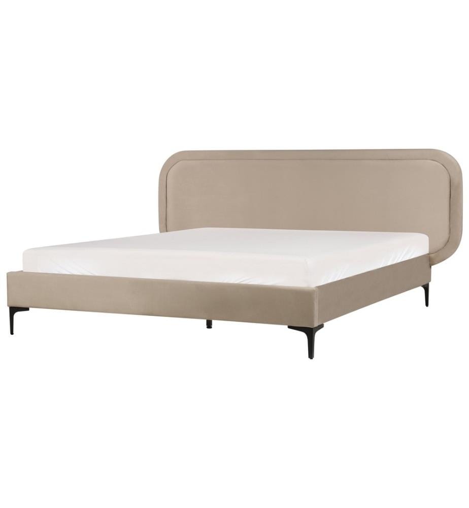 Letto Velluto SUZETTE 160 x 200 cm Beige