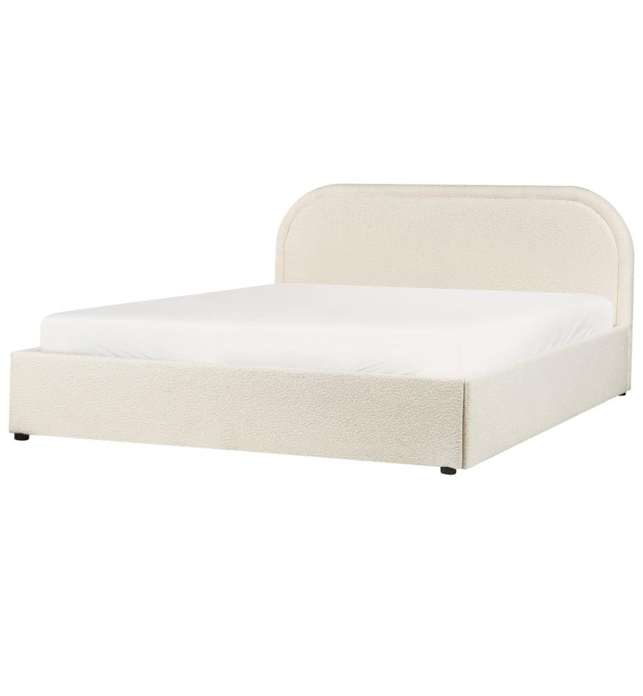 Letto contenitore Bouclé QUILLIEN 160 x 200 cm Beige chiaro