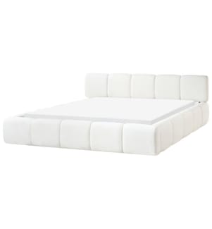 Lit avec sommier Tissu ORVILLE 180 x 200 cm Blanc cassé