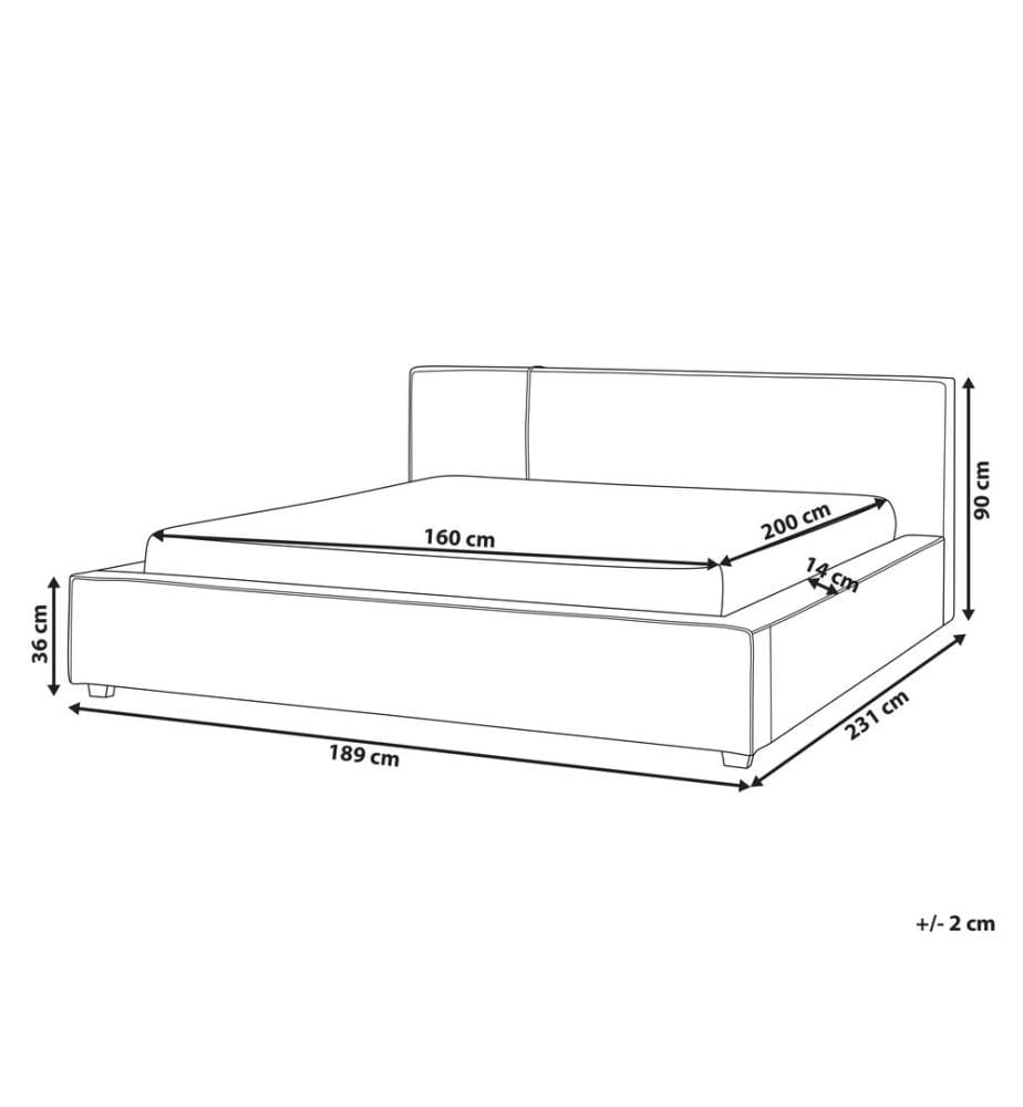 Letto Bouclé MIRANDE 160 x 200 cm Tortora