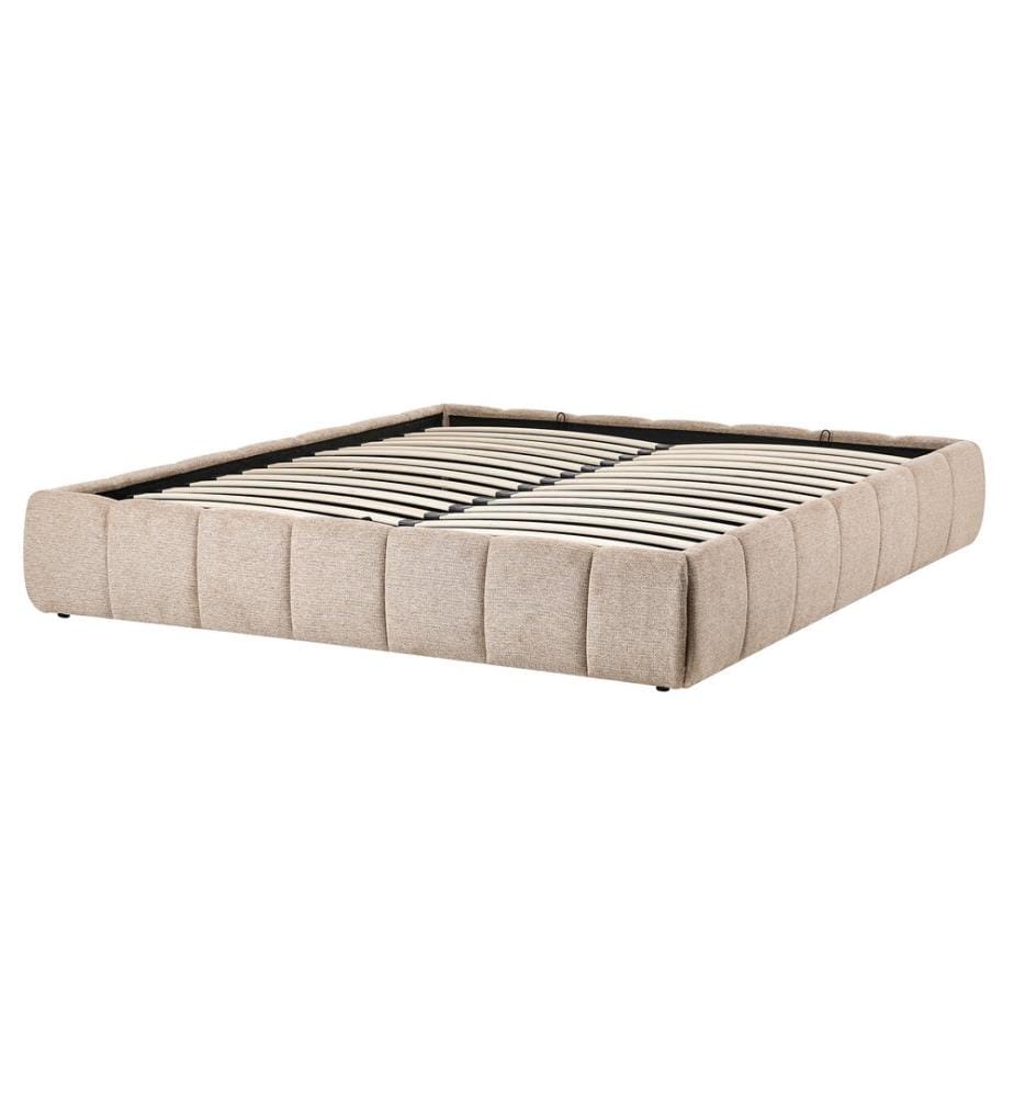 Lit ottoman sans tête de lit Tissu GENAS 160 x 200 cm Beige