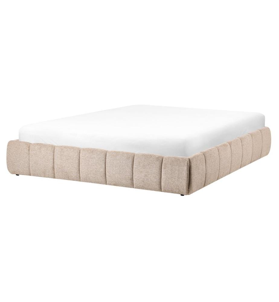 Lit ottoman sans tête de lit Tissu GENAS 160 x 200 cm Beige