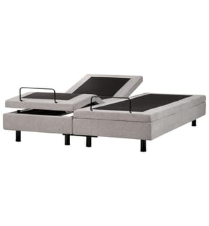 Lit réglable sans tête de lit Tissu DUKE 180 x 200 cm Gris clair