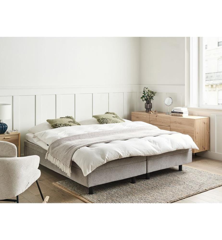 Adjustable Bed without Headboard Fabric DUKE 180 x 200 cm (EU Super King) Light Grey