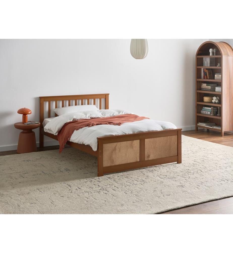 Lit avec sommier Bois de pin OLENDON 120 x 200 cm Marron
