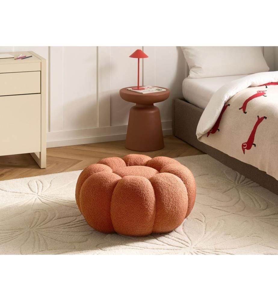 Pouf BEAUFORT Bouclé Braun
