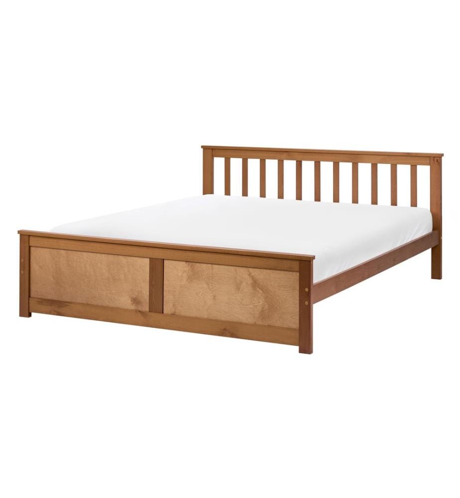 Lit avec sommier Bois de pin OLENDON 140 x 200 cm Marron