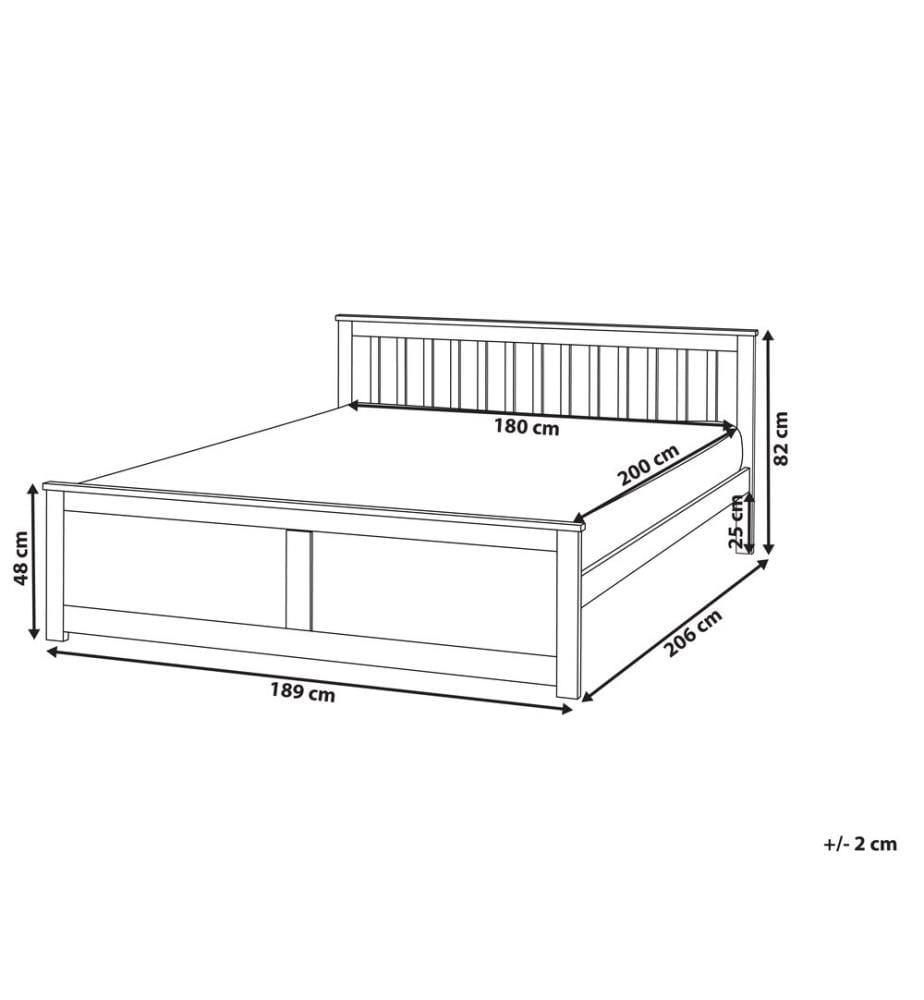 Lit avec sommier Bois de pin OLENDON 180 x 200 cm Marron