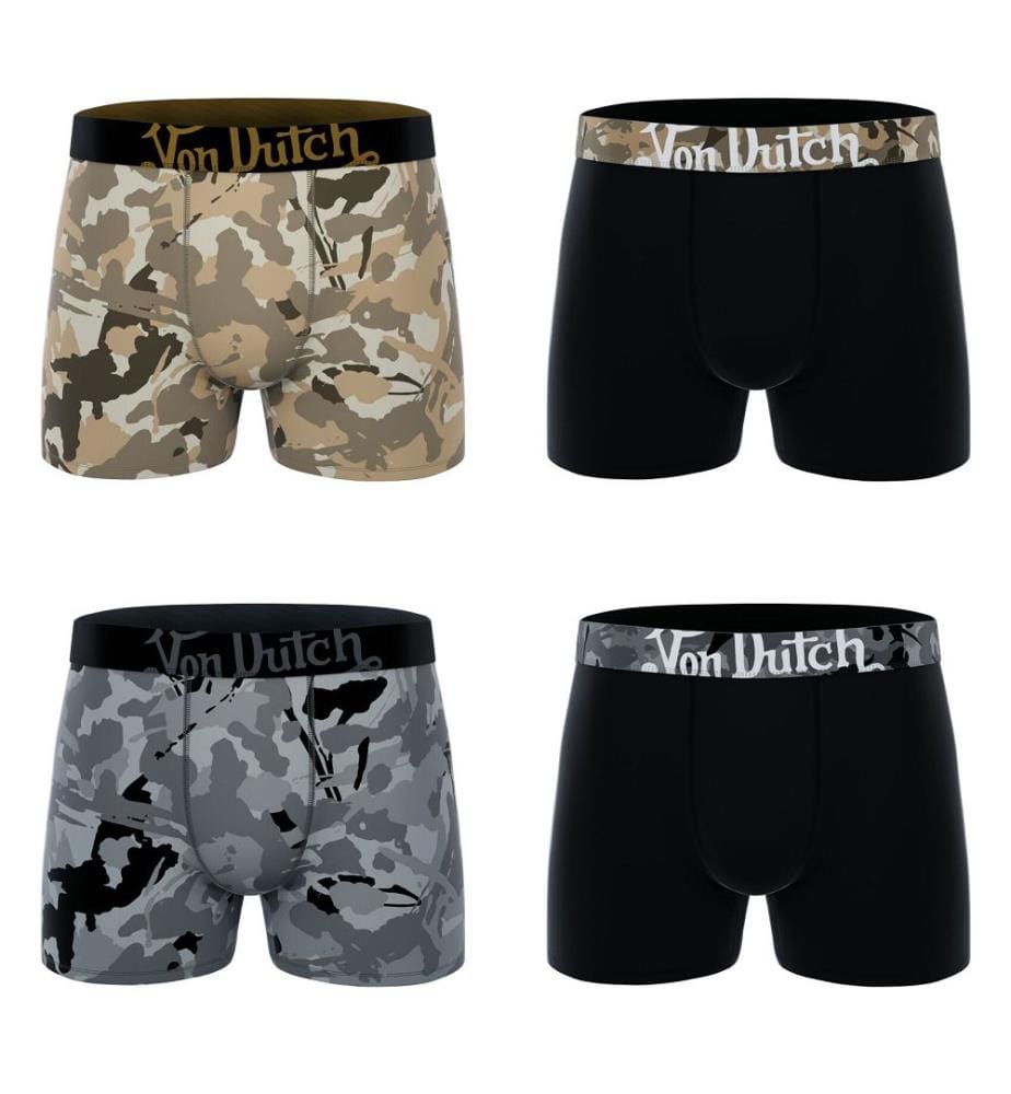 Set di 4 boxer - Beige, nero e grigio chiaro