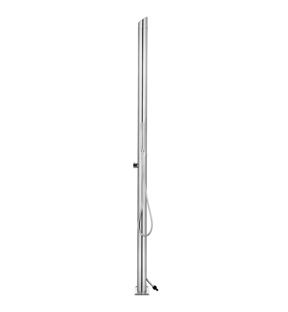 Gartendusche mit Brauner Bodenplatte 225 cm Edelstahl